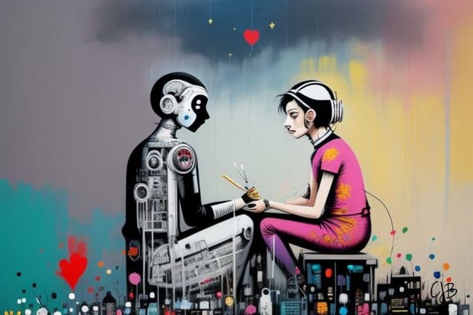 robot and a girl