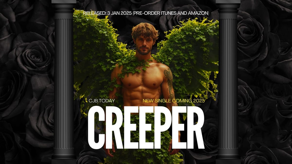 CREEPER COMING SOON IMAGE OF GOODLOOKING TOPLESS MAN WITH IVY WINGS