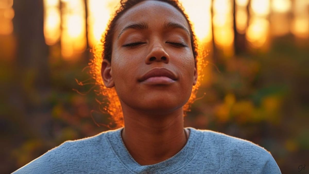 woman in sun smiling